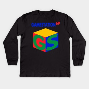 Gamestation 69 - Funny 90's Off Brand Parody Kids Long Sleeve T-Shirt